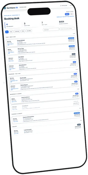The CRM board from the same build, shown on a phone